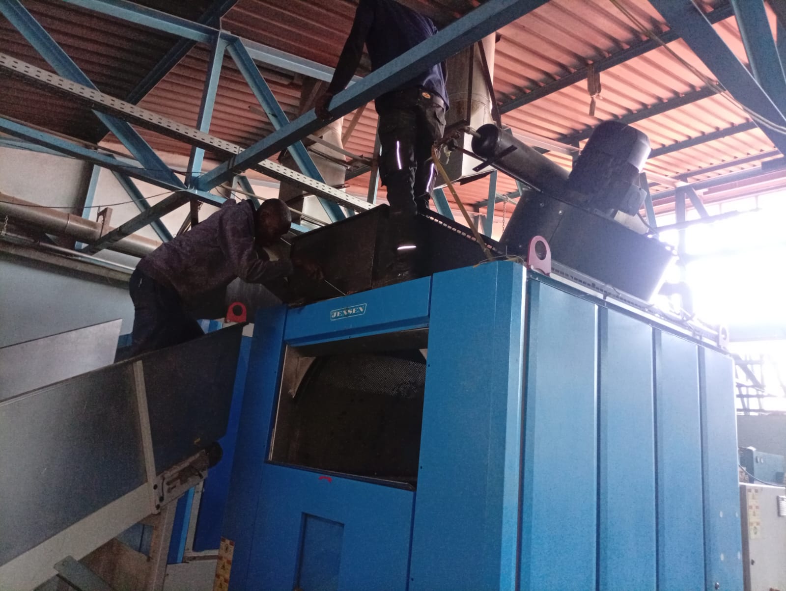 Technician working with equipment